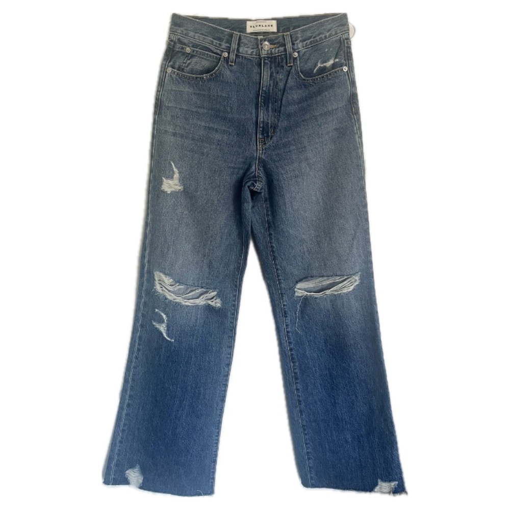 SLVRLAKE Wide Leg Distressed Jeans Size 27